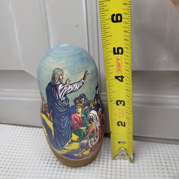 Matryoshka Nesting Dolls 5 Set Life of Jesus Christ Nativity Russian 7" SIGNED - Picture 5 of 13